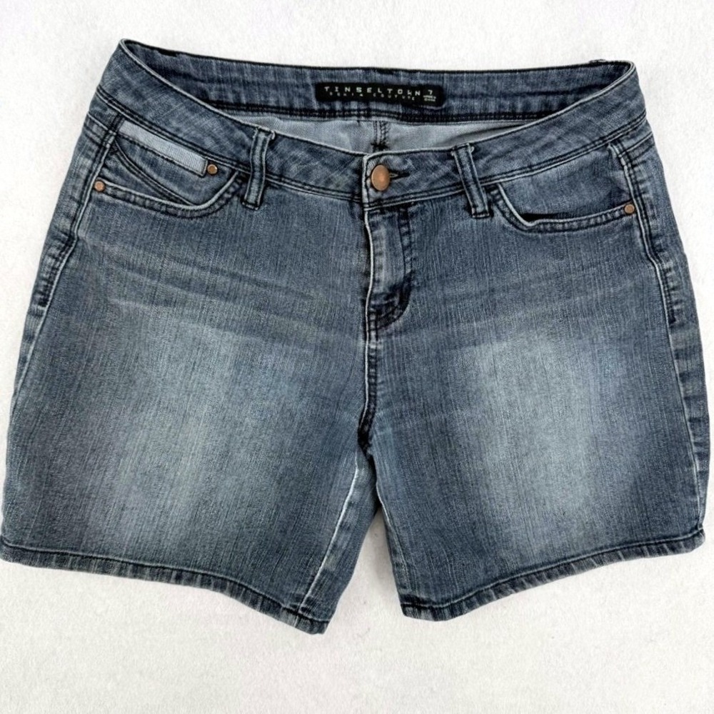 Tinseltown Denim Couture Women Medium Wash Stretch Denim Shorts Size‎ 7 Indie